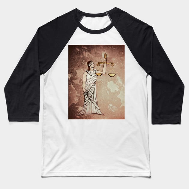 Lady Justice Baseball T-Shirt by Matt Starr Fine Art